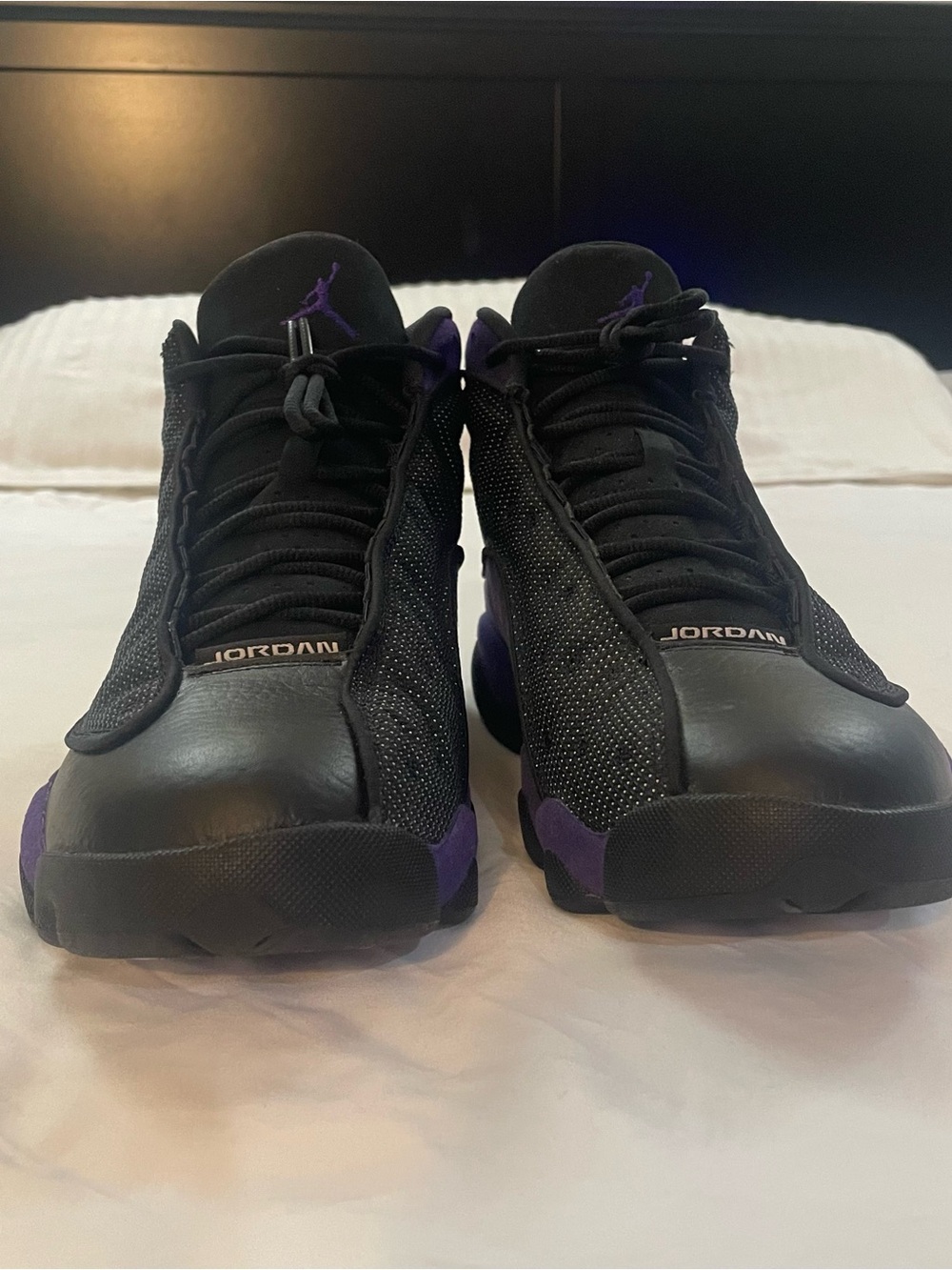 Jordan Men’s Black and Purple Retro Basketball Sneakers